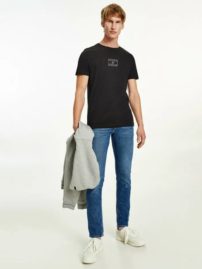 Tommy Hilfiger Organic Cotton Peached Jersey TShirt Black Mens TShirts Gift Ideas Tommy Hilfiger Organic Cotton Peached Jersey TShirt Black Mens TShirts Gift Ideas