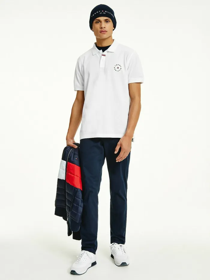 Tommy Hilfiger Organic Cotton Pique Regular Fit Polo White Mens Polo Shirts Gift for Friend Tommy Hilfiger Organic Cotton Pique Regular Fit Polo White Mens Polo Shirts Gift for Friend