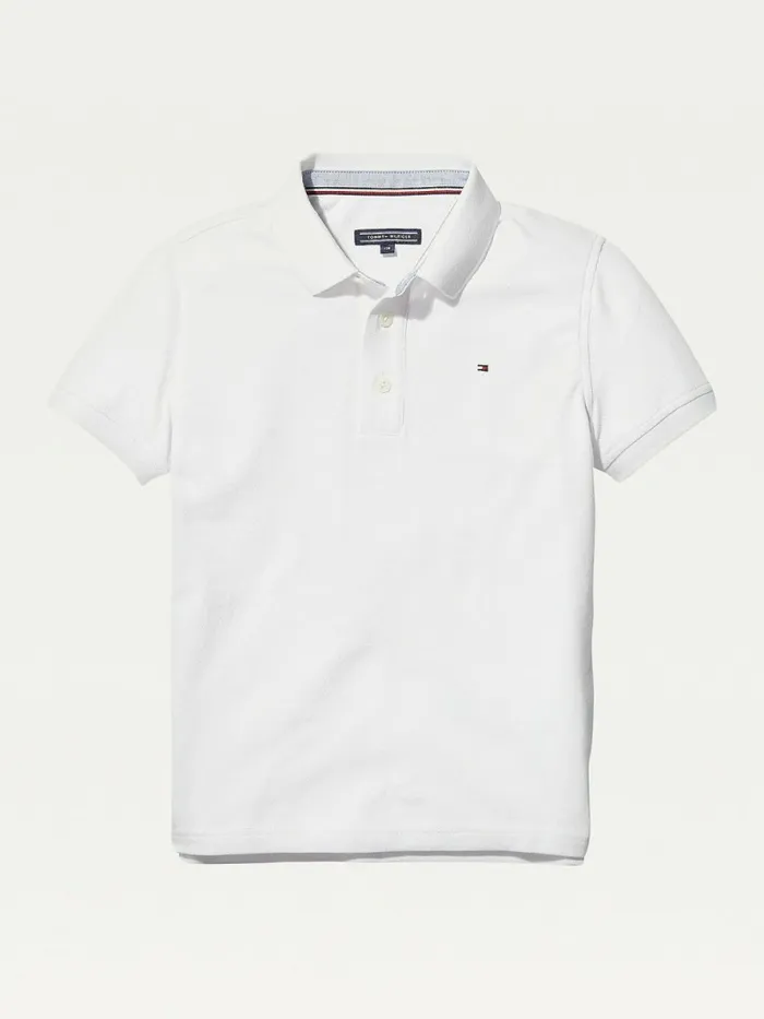 Tommy Hilfiger Organic Cotton Polo Shirt Bright White Boys TShirts and Polos For Sale Tommy Hilfiger Organic Cotton Polo Shirt Bright White Boys TShirts and Polos For Sale