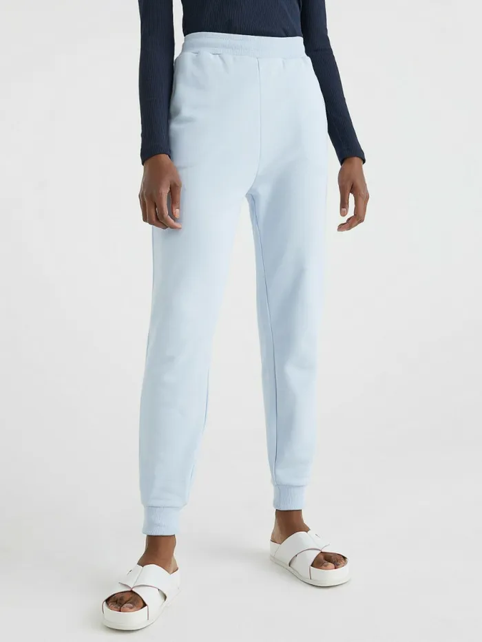 Tommy Hilfiger Organic Cotton Relaxed Fit Joggers Breezy Blue Womens Trousers