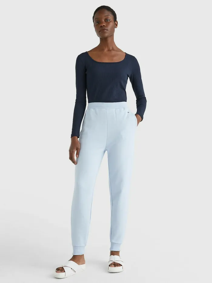 Tommy Hilfiger Organic Cotton Relaxed Fit Joggers Breezy Blue Womens Trousers