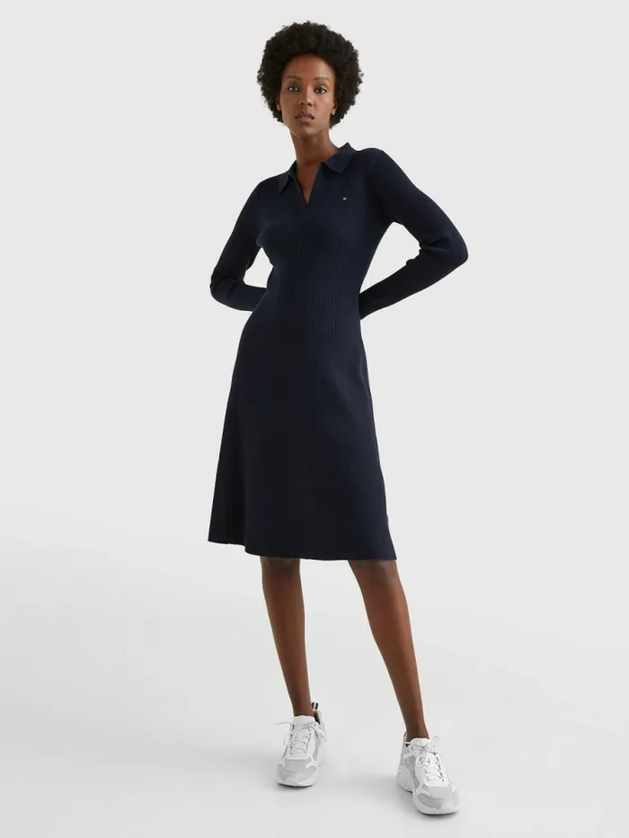 Tommy Hilfiger Organic Cotton Slim Fit Polo Dress Desert Sky Womens Dresses and Jumpsuits Casaul Tommy Hilfiger Organic Cotton Slim Fit Polo Dress Desert Sky Womens Dresses and Jumpsuits Casaul