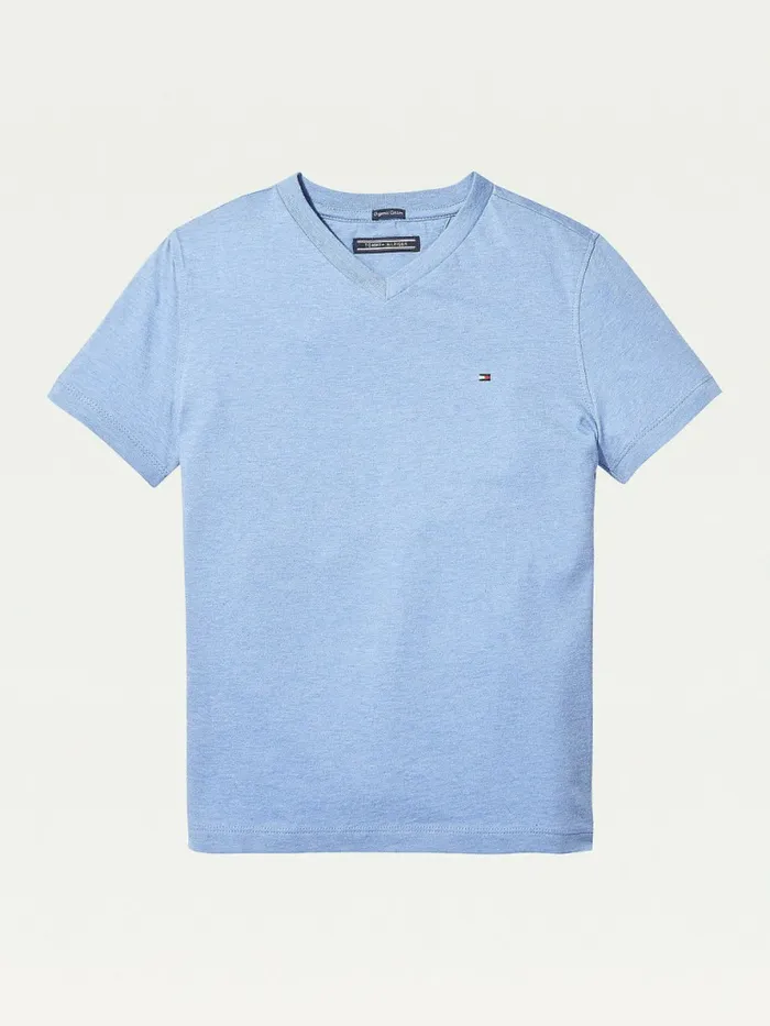 Tommy Hilfiger Organic Cotton VNeck TShirt Dark Allure Heather Girls Tops and TShirts Fashion Tommy Hilfiger Organic Cotton VNeck TShirt Dark Allure Heather Girls Tops and TShirts Fashion