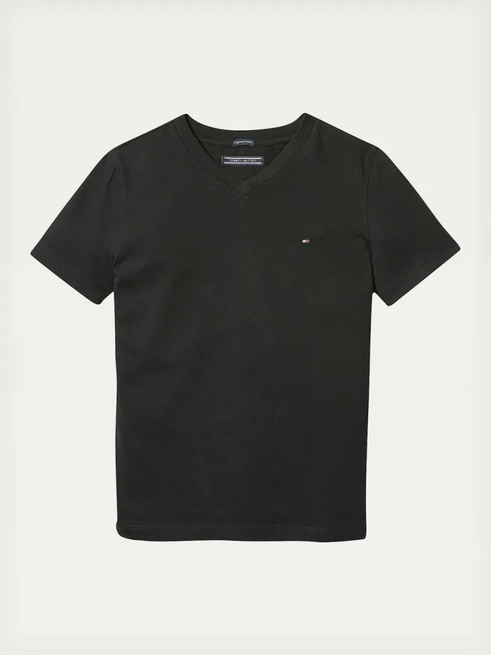 Tommy Hilfiger Organic Cotton VNeck TShirt Meteorite Boys TShirts and Polos Online Tommy Hilfiger Organic Cotton VNeck TShirt Meteorite Boys TShirts and Polos Online