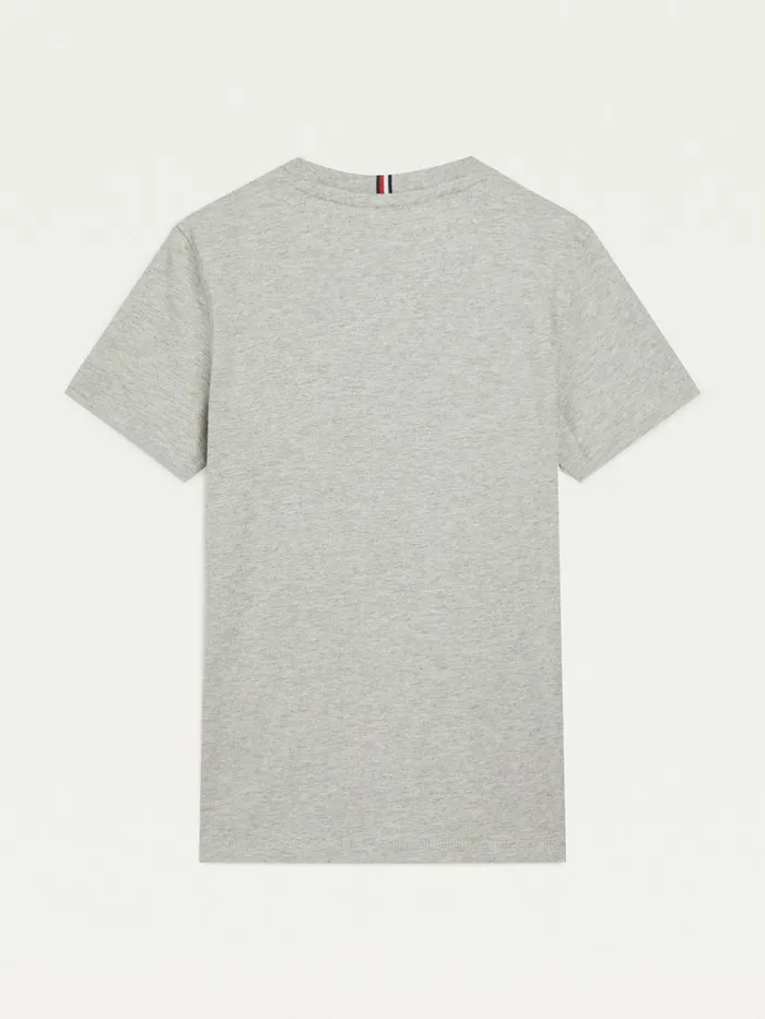 Tommy Hilfiger Organic Cotton Varsity Print TShirt Light Grey Heather Boys TShirts and Polos Cheap On Sale
