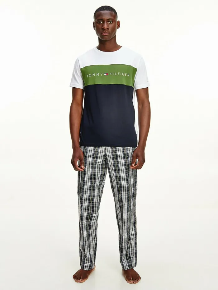 Tommy Hilfiger Original ColourBlocked Logo TShirt Golfway Green Mens TShirts Online Tommy Hilfiger Original ColourBlocked Logo TShirt Golfway Green Mens TShirts Online