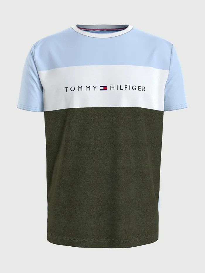 Tommy Hilfiger Original ColourBlocked Logo TShirt Sweet Blue Mens TShirts Cheap On Sale Tommy Hilfiger Original ColourBlocked Logo TShirt Sweet Blue Mens TShirts Cheap On Sale