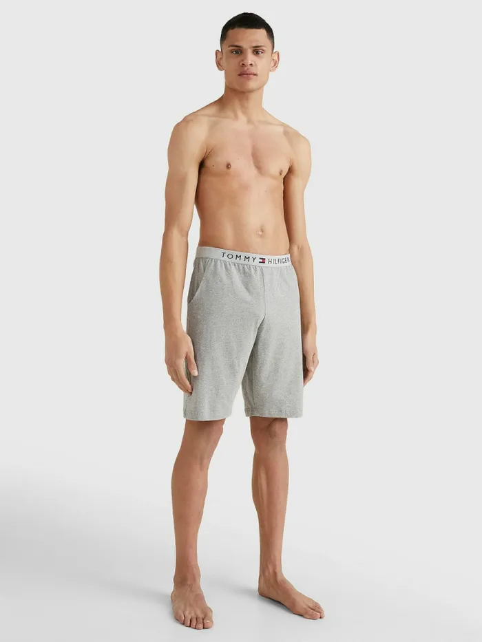 Tommy Hilfiger Original Jersey Logo Shorts Grey Heather Mens Essentials On Sale
