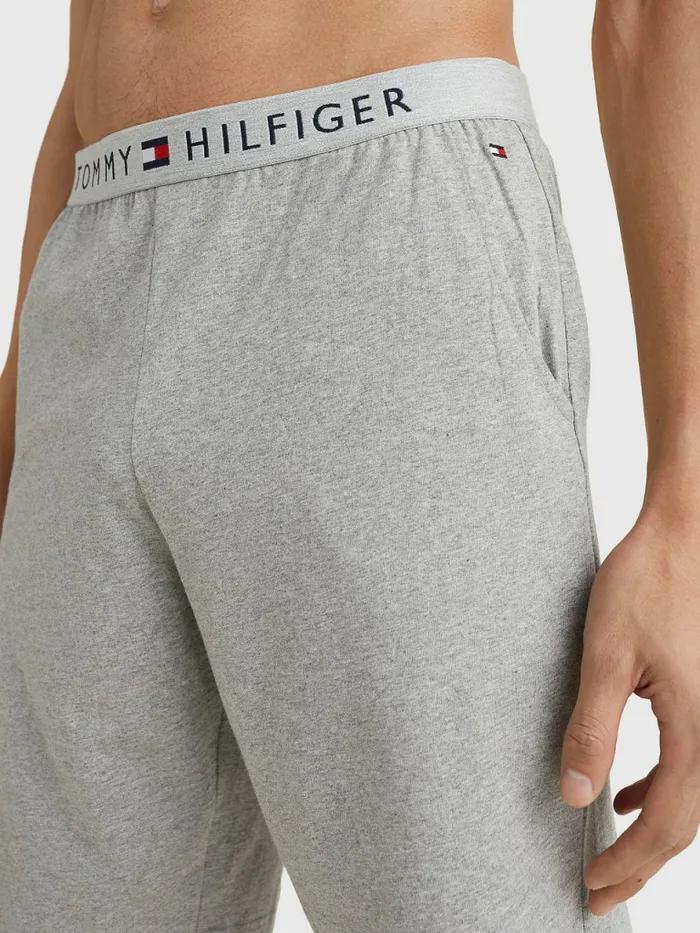 Tommy Hilfiger Original Jersey Logo Shorts Grey Heather Mens Essentials On Sale