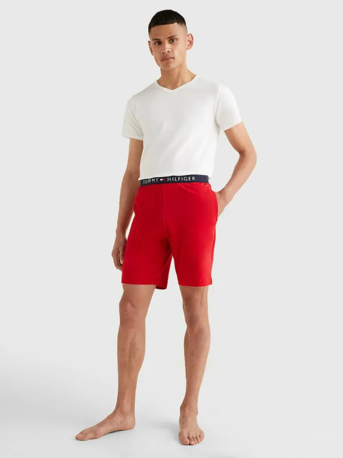Tommy Hilfiger Original Jersey Logo Shorts Primary Red Mens Loungewear and Nightwear Online