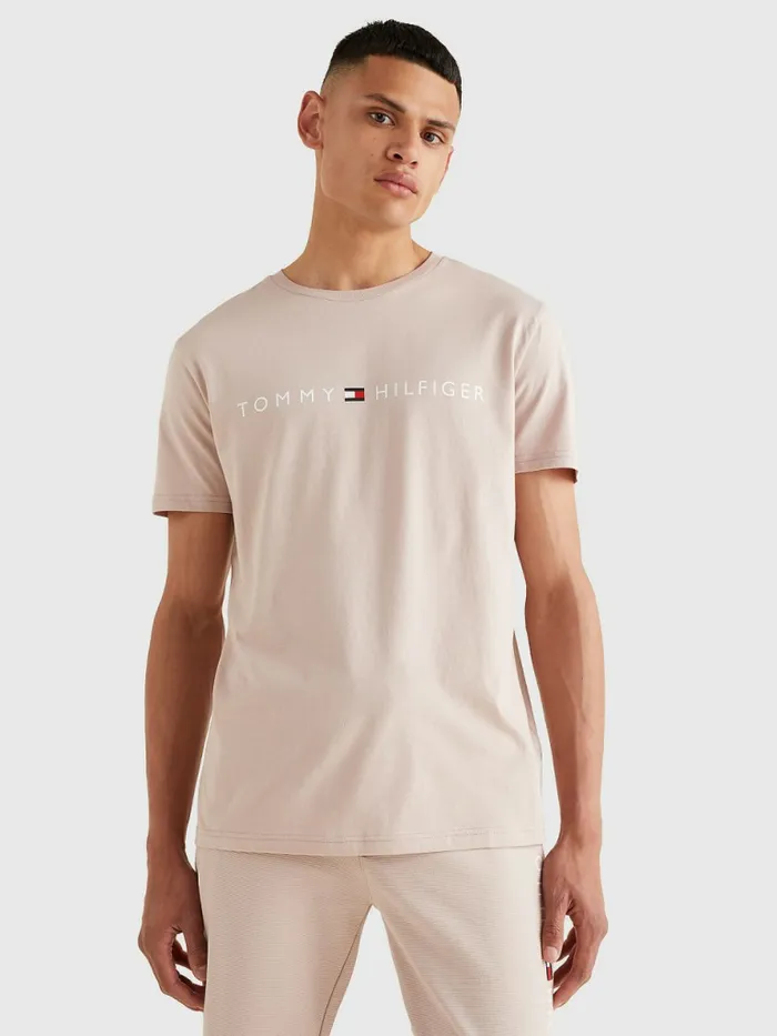 Tommy Hilfiger Original Jersey Logo TShirt Balanced Beige Mens Loungewear and Nightwear Tommy Hilfiger Original Jersey Logo TShirt Balanced Beige Mens Loungewear and Nightwear