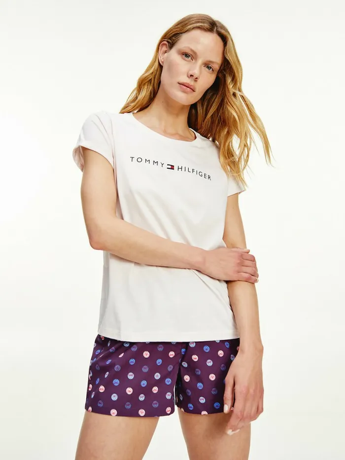 Tommy Hilfiger Original Logo TurnBack Cuff TShirt Pale Pink Womens TShirts Online Tommy Hilfiger Original Logo TurnBack Cuff TShirt Pale Pink Womens TShirts Online
