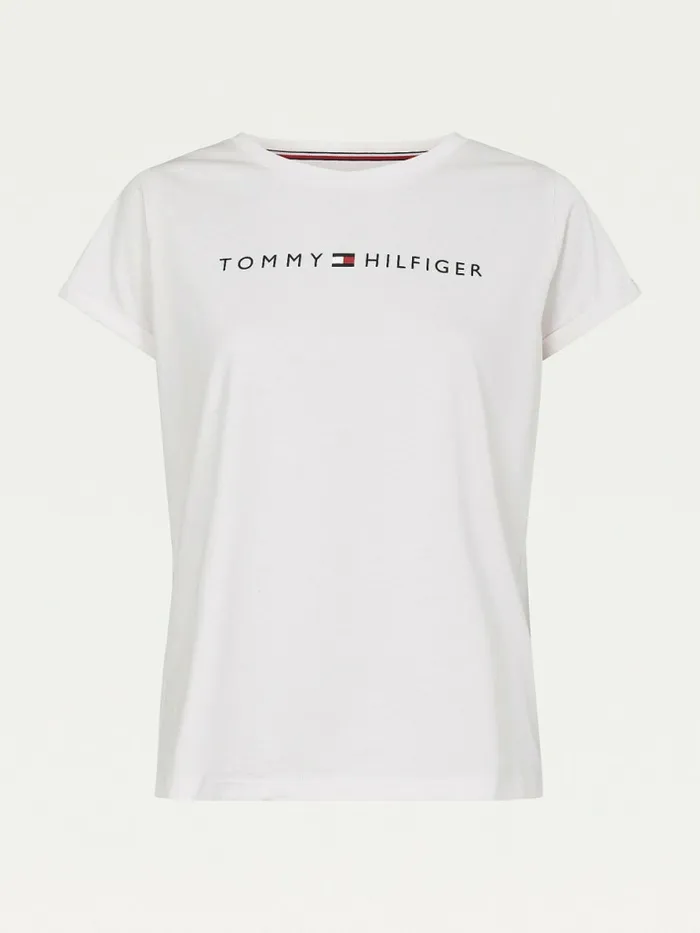 Tommy Hilfiger Original Logo TurnBack Cuff TShirt Pale Pink Womens TShirts Online