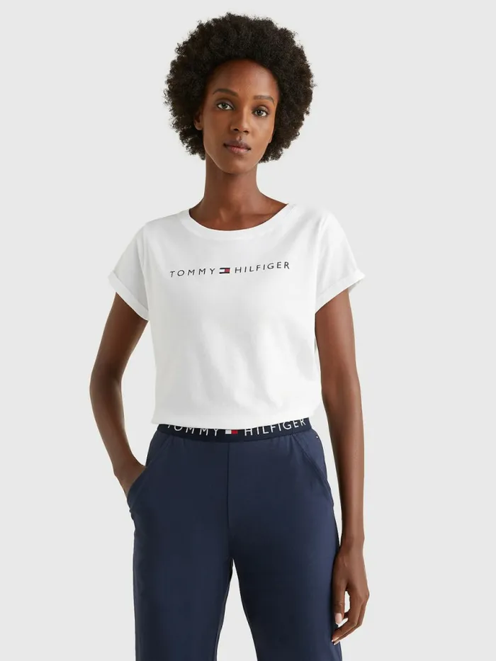 Tommy Hilfiger Original Logo TurnBack Cuff TShirt White Womens TShirts Gift 4 You Tommy Hilfiger Original Logo TurnBack Cuff TShirt White Womens TShirts Gift 4 You