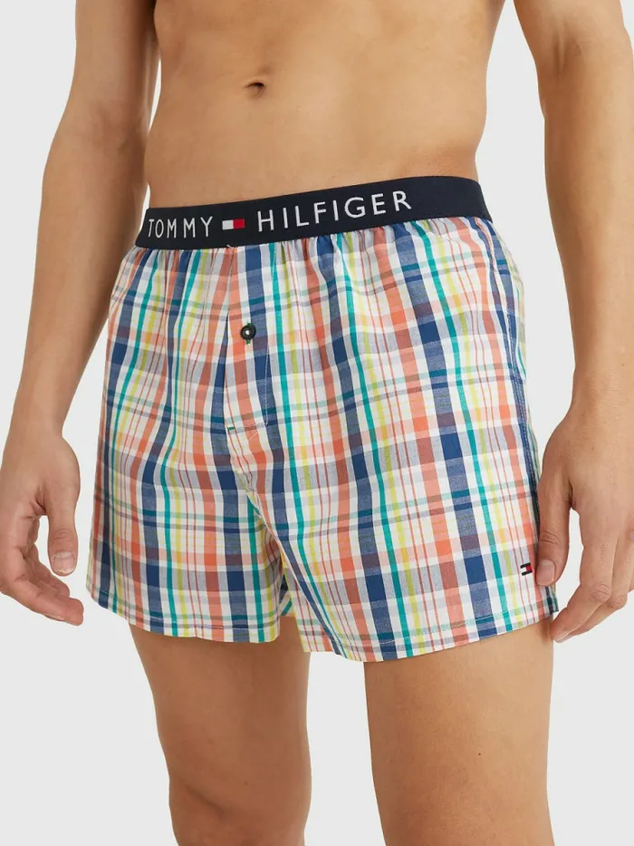 Tommy Hilfiger Original Logo Waistband Print Boxer Shorts Overlay Check Woven Mens Underwear Near Me Tommy Hilfiger Original Logo Waistband Print Boxer Shorts Overlay Check Woven Mens Underwear Near Me