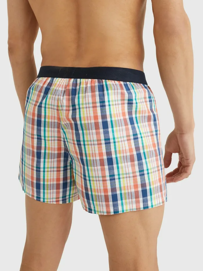 Tommy Hilfiger Original Logo Waistband Print Boxer Shorts Overlay Check Woven Mens Underwear Near Me