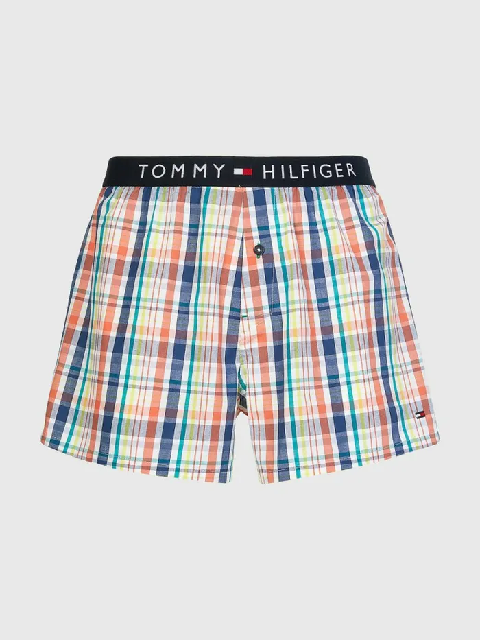 Tommy Hilfiger Original Logo Waistband Print Boxer Shorts Overlay Check Woven Mens Underwear Near Me