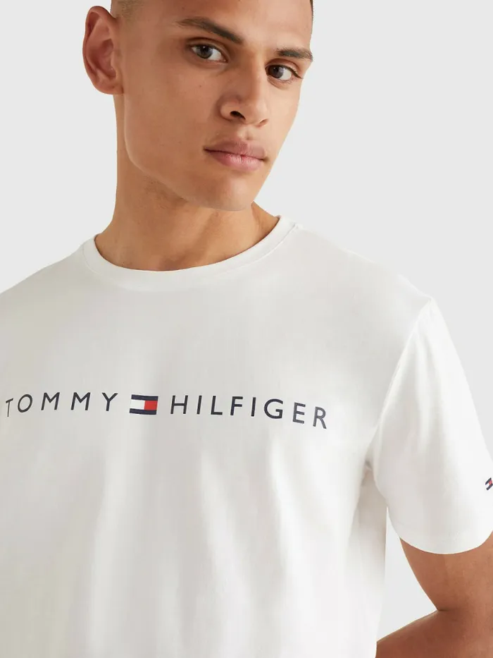 Tommy Hilfiger Original Short Print Pyjama Set WhiteTropical Floral Mens Loungewear and Nightwear
