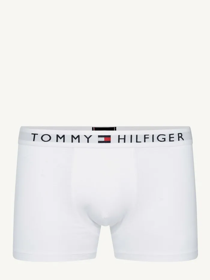 Tommy Hilfiger Original Stretch Logo Waistband Trunks White Mens Underwear Online