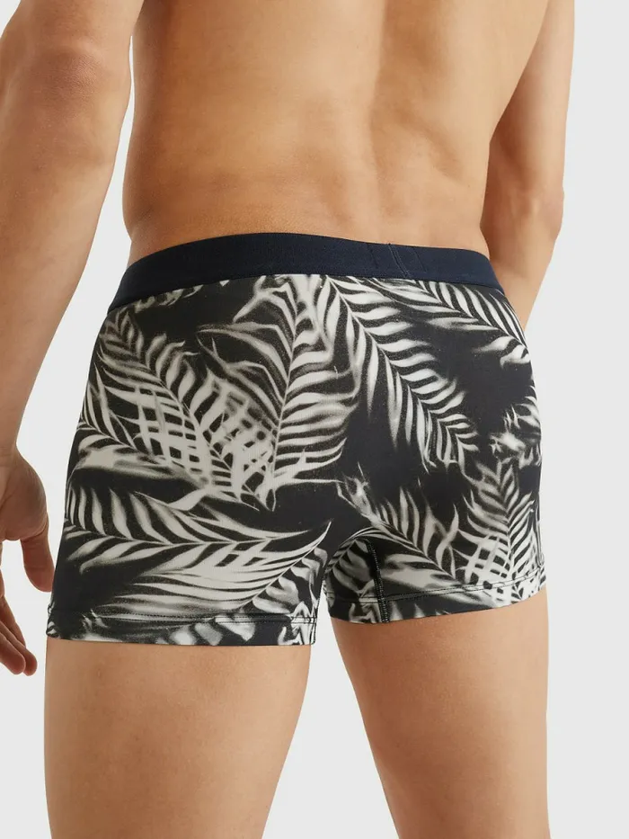 Tommy Hilfiger Original Stretch Microfibre Print Trunks Palm Shadow Mens Underwear Sale