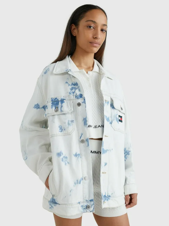 Tommy Hilfiger Oversized Marbled Denim Utility Jacket Denim Color Womens Coats and Jackets Near Me Tommy Hilfiger Oversized Marbled Denim Utility Jacket Denim Color Womens Coats and Jackets Near Me
