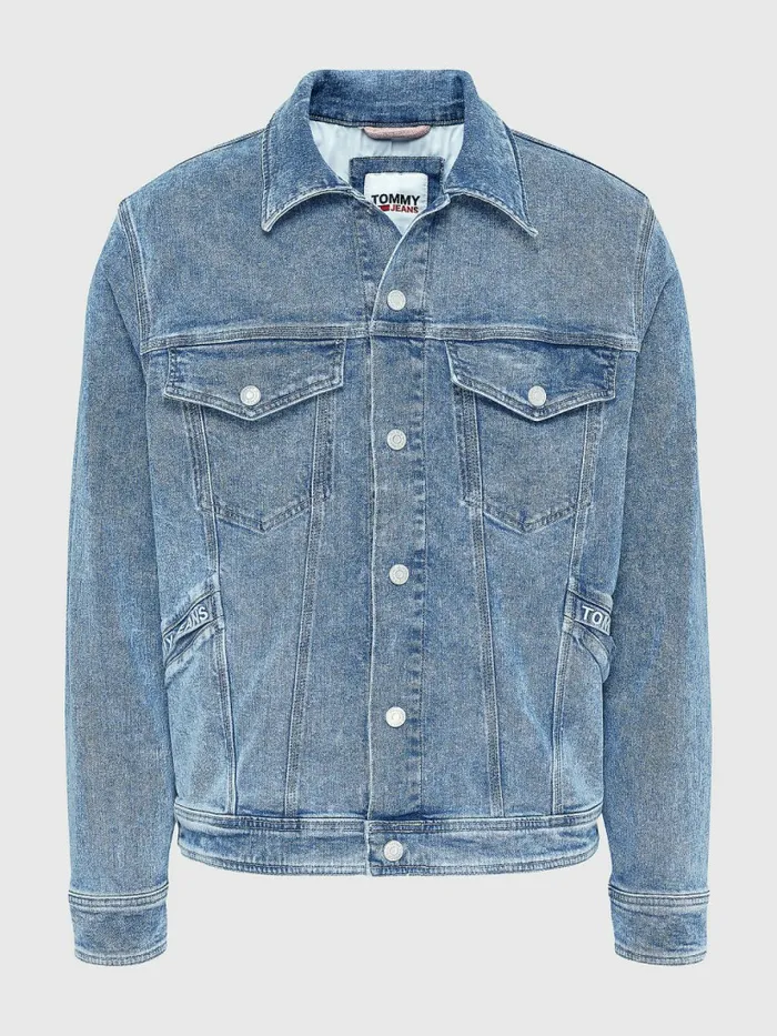 Tommy Hilfiger Oversized Trucker Jacket Denim Medium Mens Coats and Jackets Gift for Friend