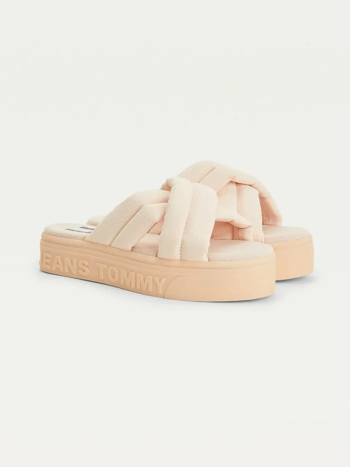 Tommy Hilfiger Padded Strap Flatform Sandals Frosty Mango Womens Sandals Gift for Friend Tommy Hilfiger Padded Strap Flatform Sandals Frosty Mango Womens Sandals Gift for Friend