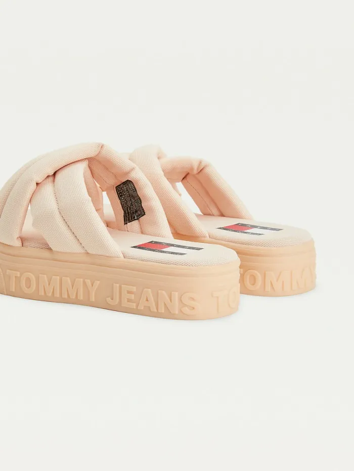 Tommy Hilfiger Padded Strap Flatform Sandals Frosty Mango Womens Sandals Gift for Friend