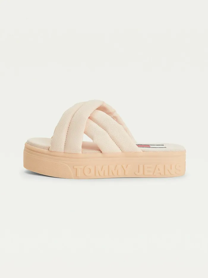 Tommy Hilfiger Padded Strap Flatform Sandals Frosty Mango Womens Sandals Gift for Friend