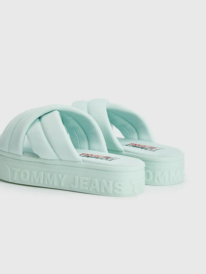 Tommy Hilfiger Padded Strap Flatform Sandals Oxygen Womens Sandals Popular