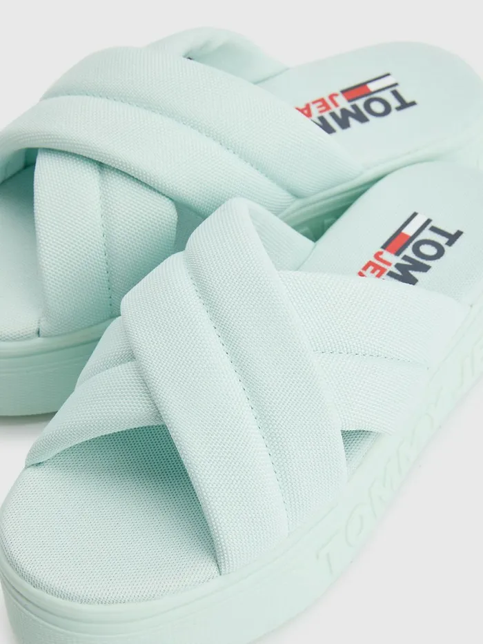 Tommy Hilfiger Padded Strap Flatform Sandals Oxygen Womens Sandals Popular