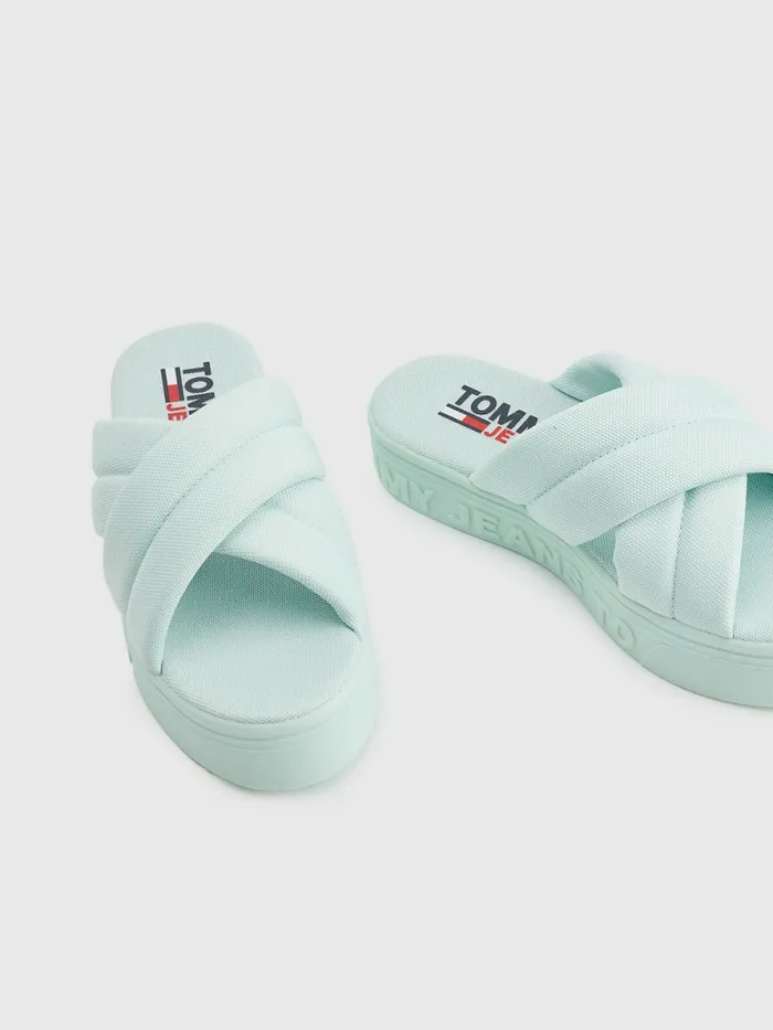 Tommy Hilfiger Padded Strap Flatform Sandals Oxygen Womens Sandals Popular