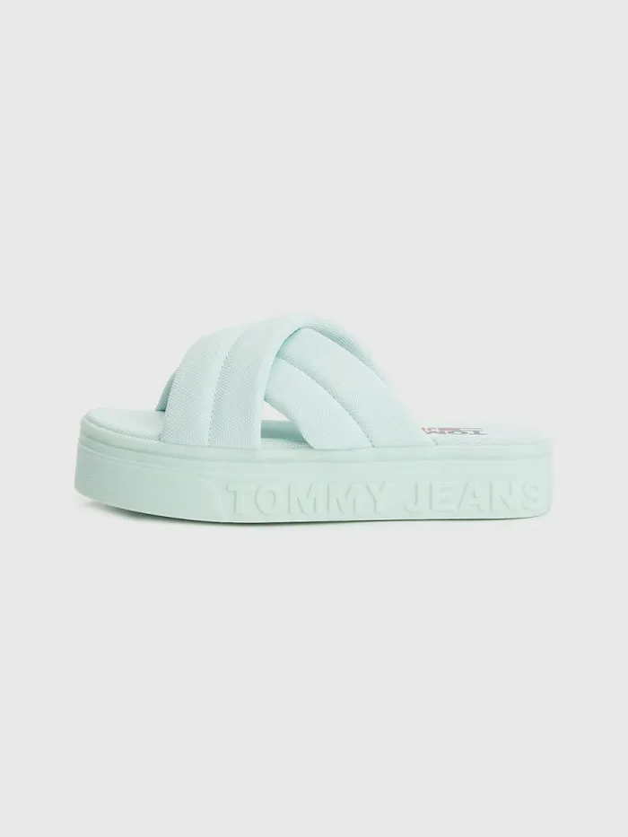 Tommy Hilfiger Padded Strap Flatform Sandals Oxygen Womens Sandals Popular