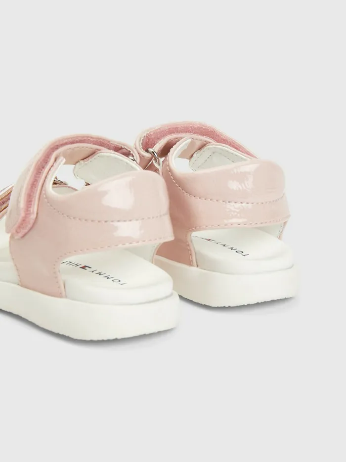 Tommy Hilfiger Patent Glitter Flag Sandals Pink Girls Shoes and Accessories Near Me