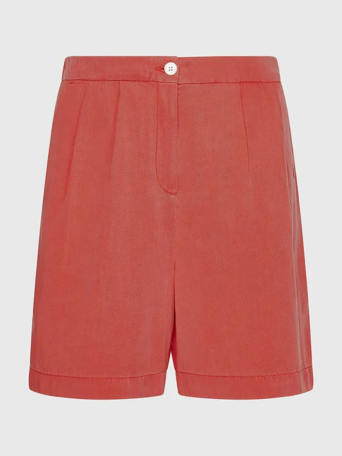 Tommy Hilfiger Pleated Pull On Shorts Crystal Coral Womens Shorts Sale