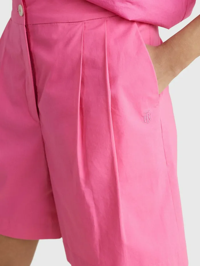 Tommy Hilfiger Pleated Relaxed Fit Shorts Radiant Pink Womens CoOrds Popular