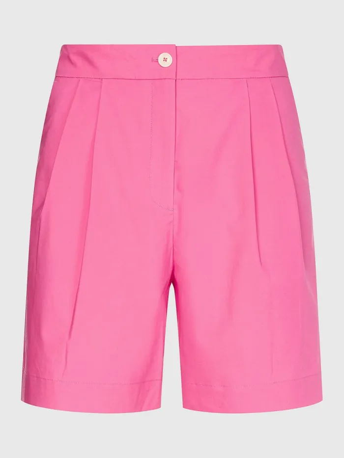 Tommy Hilfiger Pleated Relaxed Fit Shorts Radiant Pink Womens CoOrds Popular