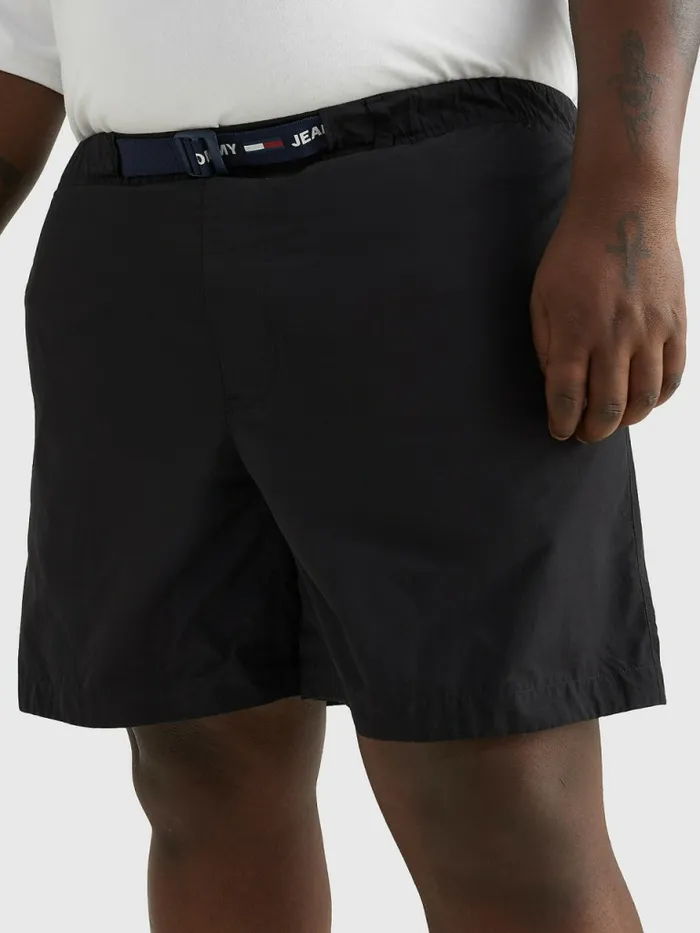Tommy Hilfiger Plus Belted Beach Shorts Black Mens Shorts Popular