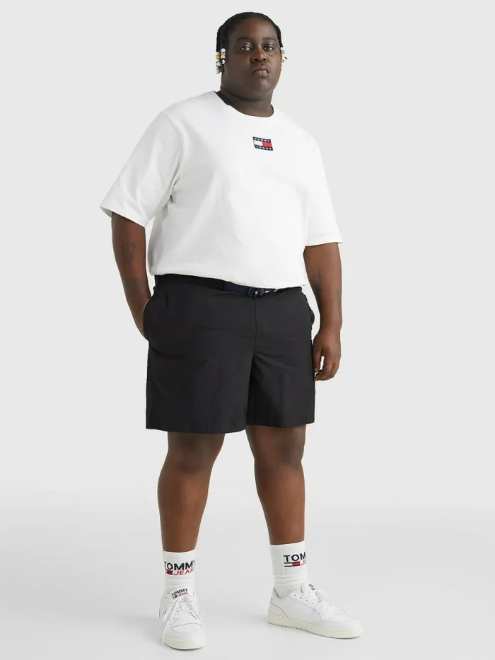 Tommy Hilfiger Plus Belted Beach Shorts Black Mens Shorts Popular