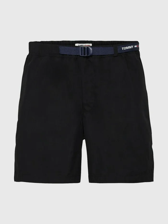 Tommy Hilfiger Plus Belted Beach Shorts Black Mens Shorts Popular