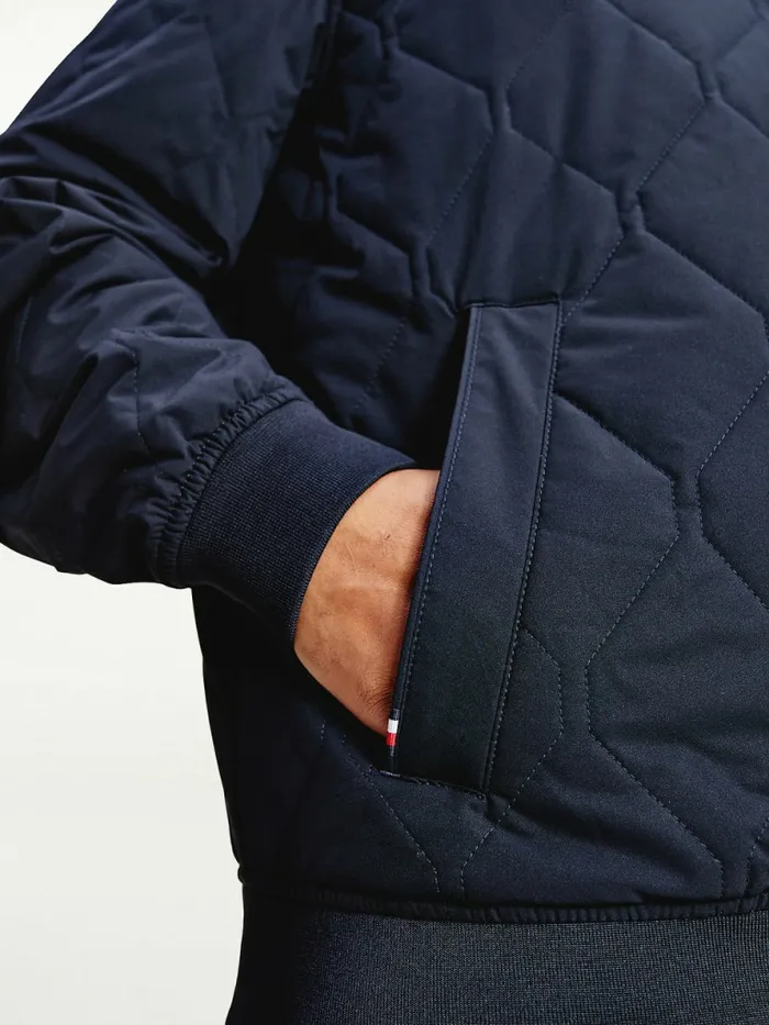 Tommy Hilfiger Plus Diamond Quilted Bomber Jacket Desert Sky Mens Coats and Jackets Near Me