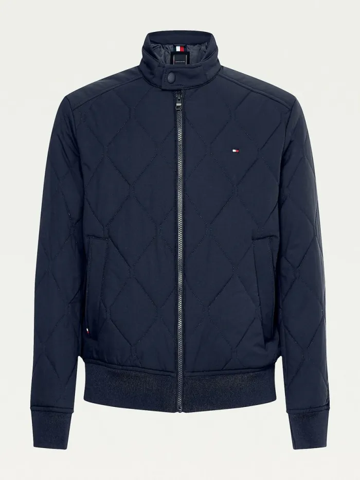 Tommy Hilfiger Plus Diamond Quilted Bomber Jacket Desert Sky Mens Coats and Jackets Near Me