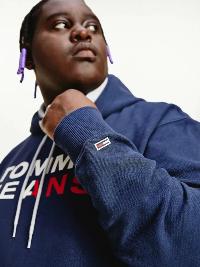 Tommy Hilfiger Plus Essential Logo Hoody Twilight Navy Mens Sweatshirts and Hoodies Near Me