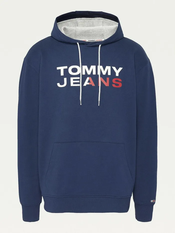 Tommy Hilfiger Plus Essential Logo Hoody Twilight Navy Mens Sweatshirts and Hoodies Near Me