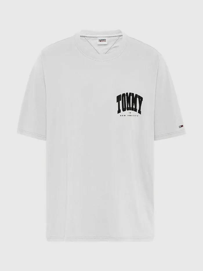Tommy Hilfiger Plus Organic Cotton College Graphic TShirt White Mens TShirts Casaul Tommy Hilfiger Plus Organic Cotton College Graphic TShirt White Mens TShirts Casaul