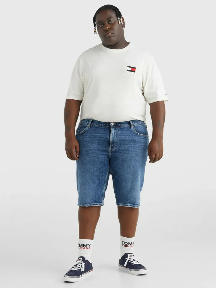 Tommy Hilfiger Plus Regular Denim Shorts Denim Medium Mens Plus Size Clothing Sale