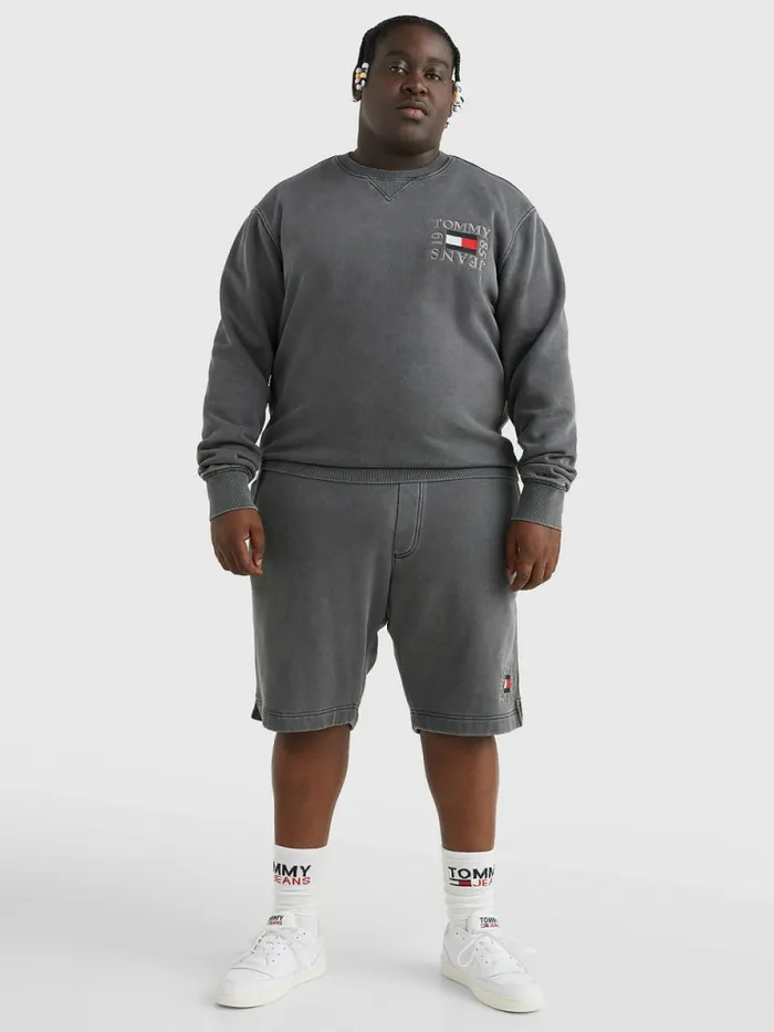 Tommy Hilfiger Plus Relaxed Crew Neck Sweatshirt Black Mens Sweatshirts and Hoodies Near Me