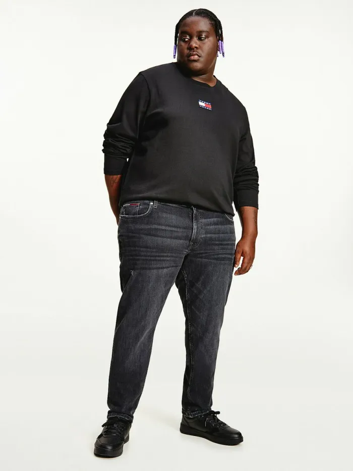 Tommy Hilfiger Plus Simon Skinny Distressed Black Jeans Denim Black Mens Jeans Cheap On Sale