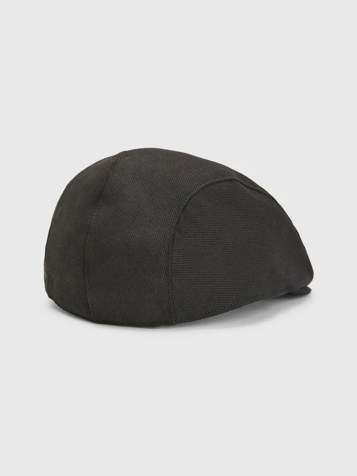 Tommy Hilfiger Premium Logo Embroidery Flat Cap Black Mens Hats and Scarves Gift for Friend