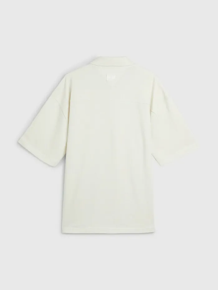 Tommy Hilfiger Prep Crest Embroidery Polo Ivory Mens Polo Shirts Fashion
